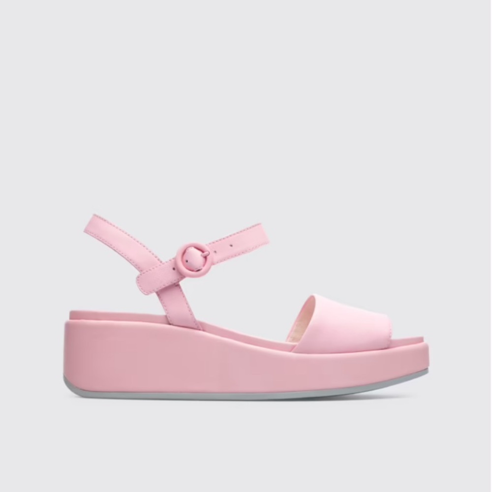 Camper Misia Pink Leather Platform Sandals Size US 10